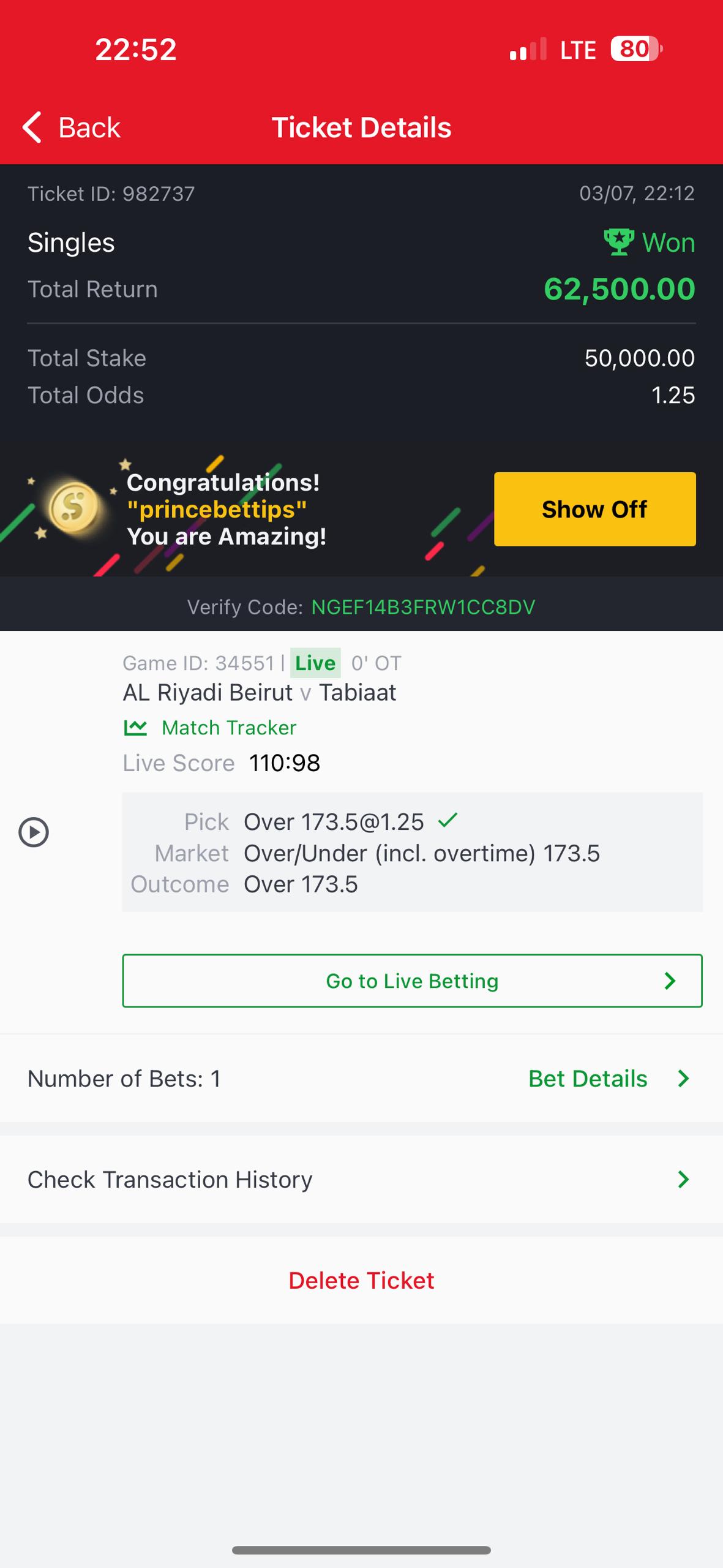 Winning Ticket 2
