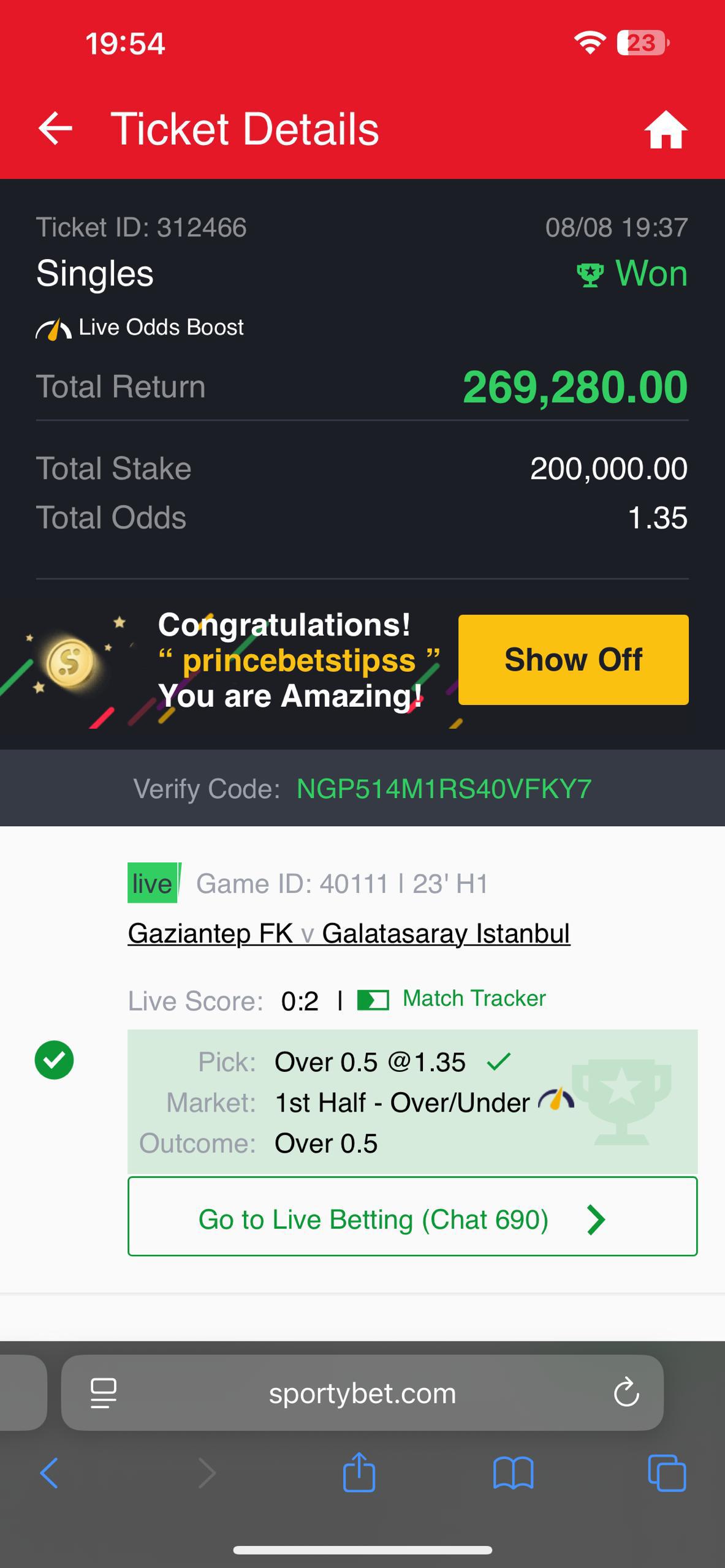 Winning Ticket 3